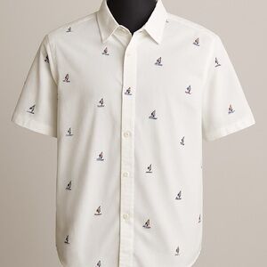 Old Navy Men's White Nautical Print Shirt